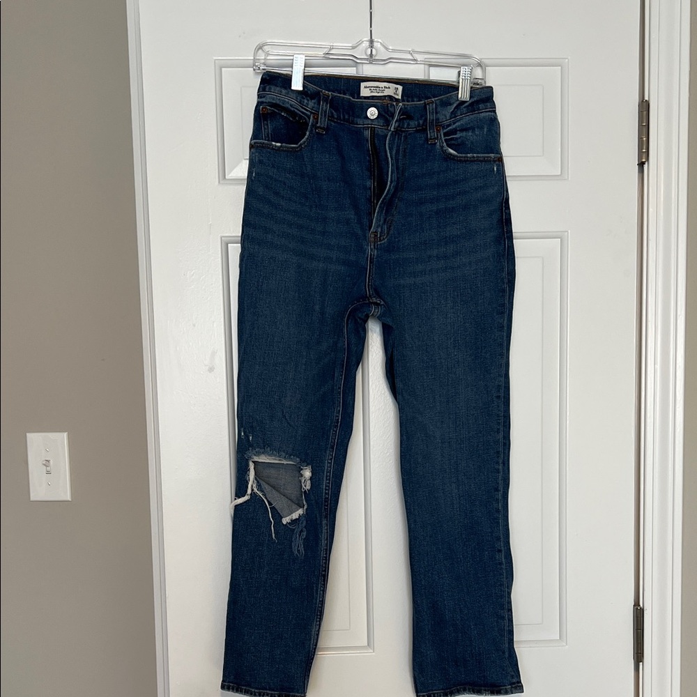 Abercrombie & Fitch Ultra High Rise Ankle Jeans - Blue